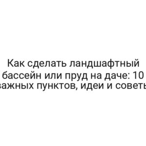 Как сделать ландшафтный бассейн или пруд на даче: 10 важных пунктов, идеи и советы